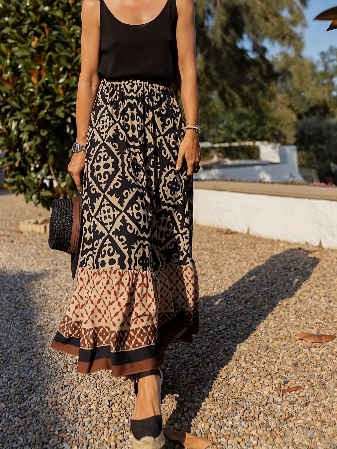 Boho - Lange rok Met Print