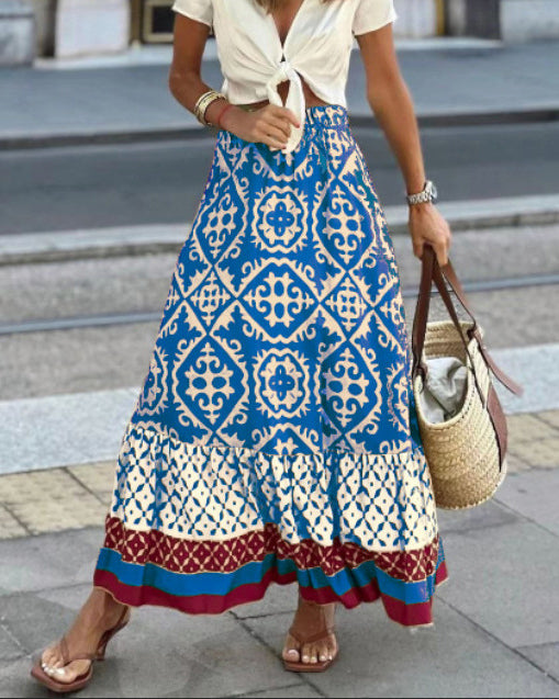 Boho - Lange rok Met Print