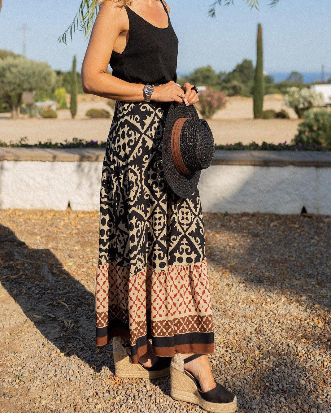 Boho - Lange rok Met Print