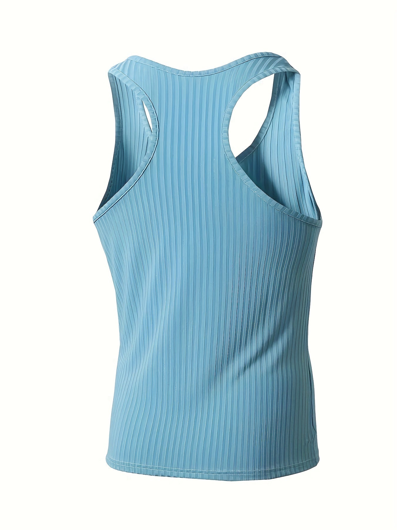 Bram | Effen kleur streep patroon gebreide ronde hals tanktop