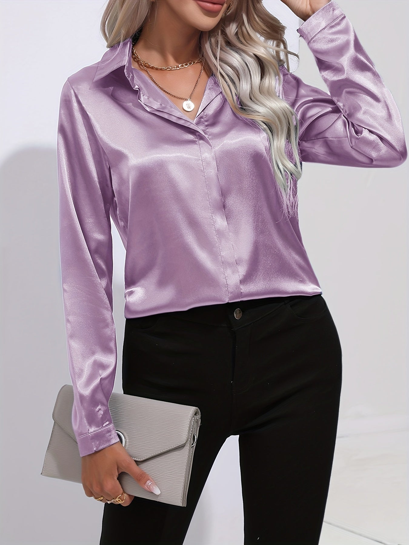 Casual Satijnen Dames Blouse