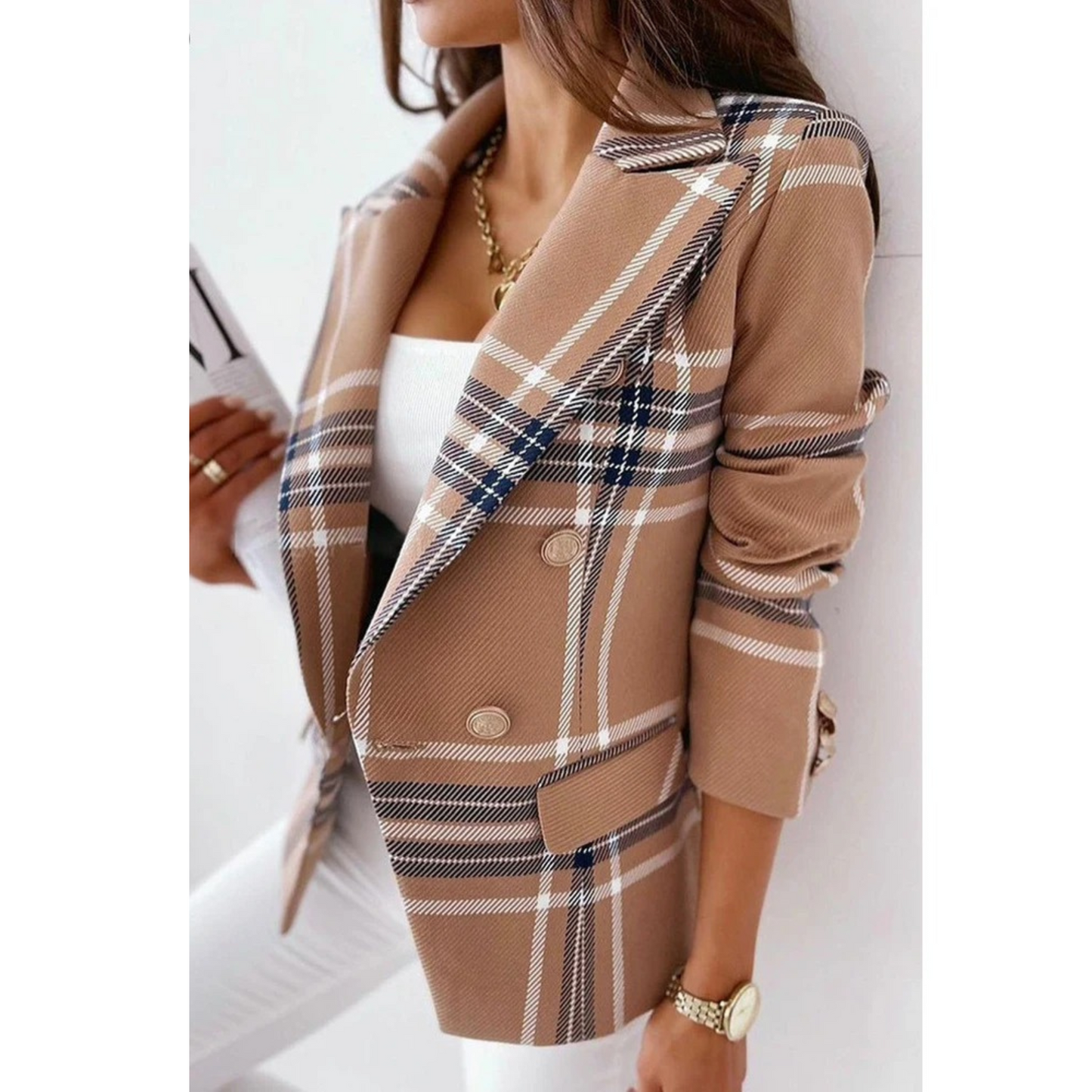 MODA Omslagkraag dames blazer, casual eenvoudige lange mouw coat