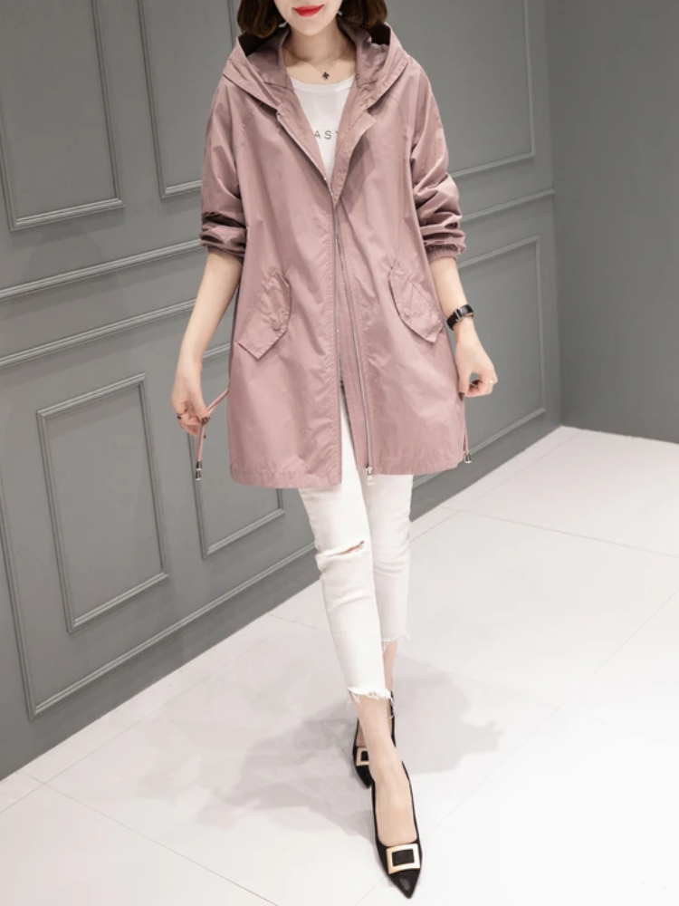 Coatlus - Trendy Trenchcoat Dames met Rits en Casual Pasvorm