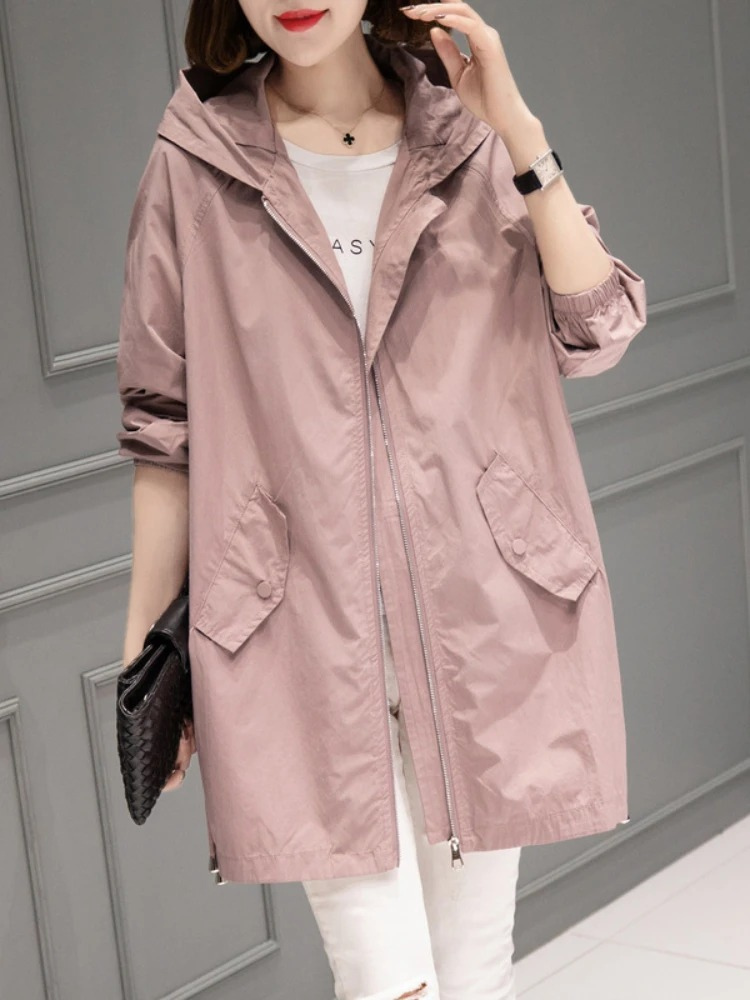 Coatlus - Trendy Trenchcoat Dames met Rits en Casual Pasvorm