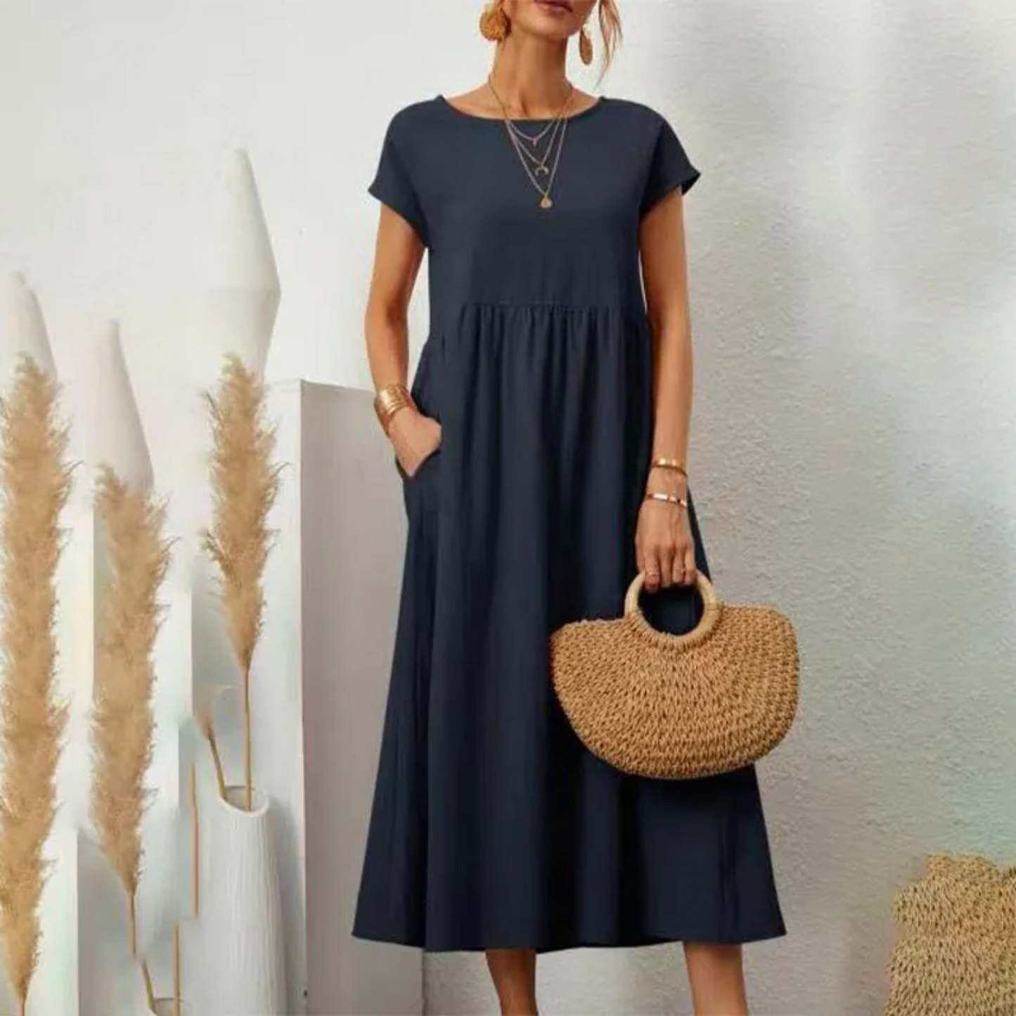 Linnen Maxi Dress Jurk