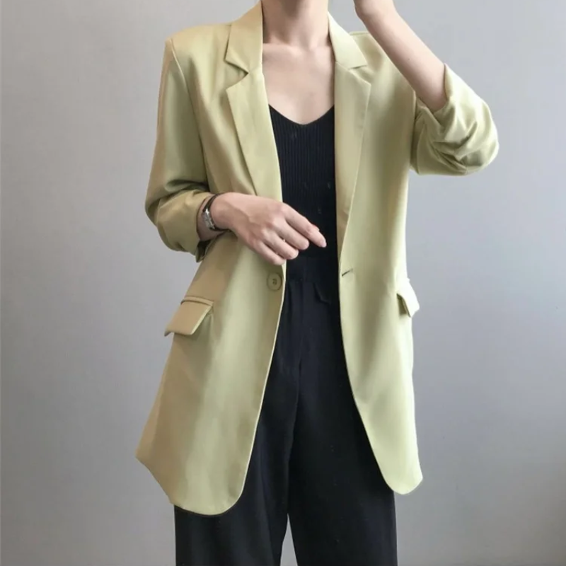 Graceva - Casual Lange Dames Blazer met Klepzakken en Relaxte Pasvorm