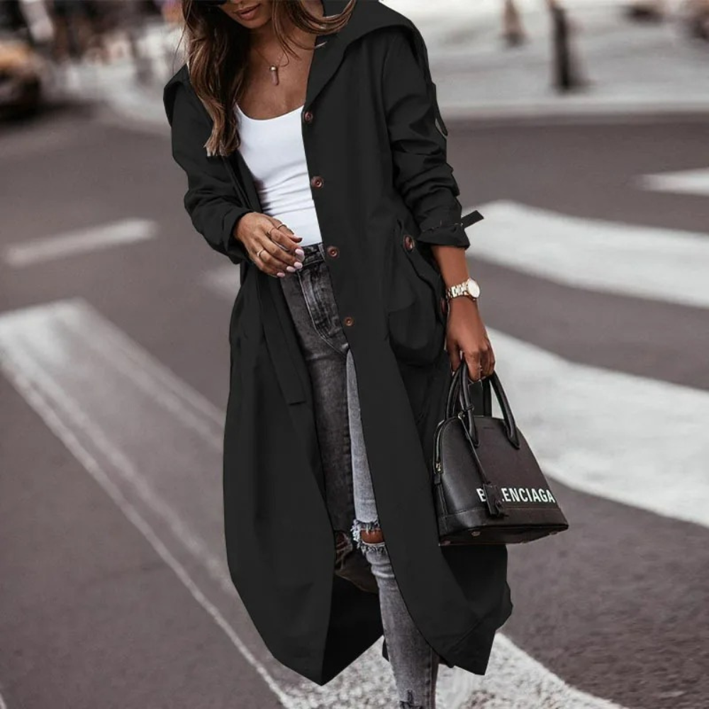 Stylish - Casual Trenchcoat met Capuchon voor Vrouwen - Lichtgewicht Trenchcoat Dames