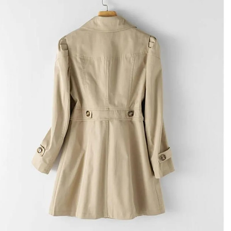 Elegant - Klassieke Trenchcoat Dames met Knoopsluiting en Ceintuur, Lange Mouw