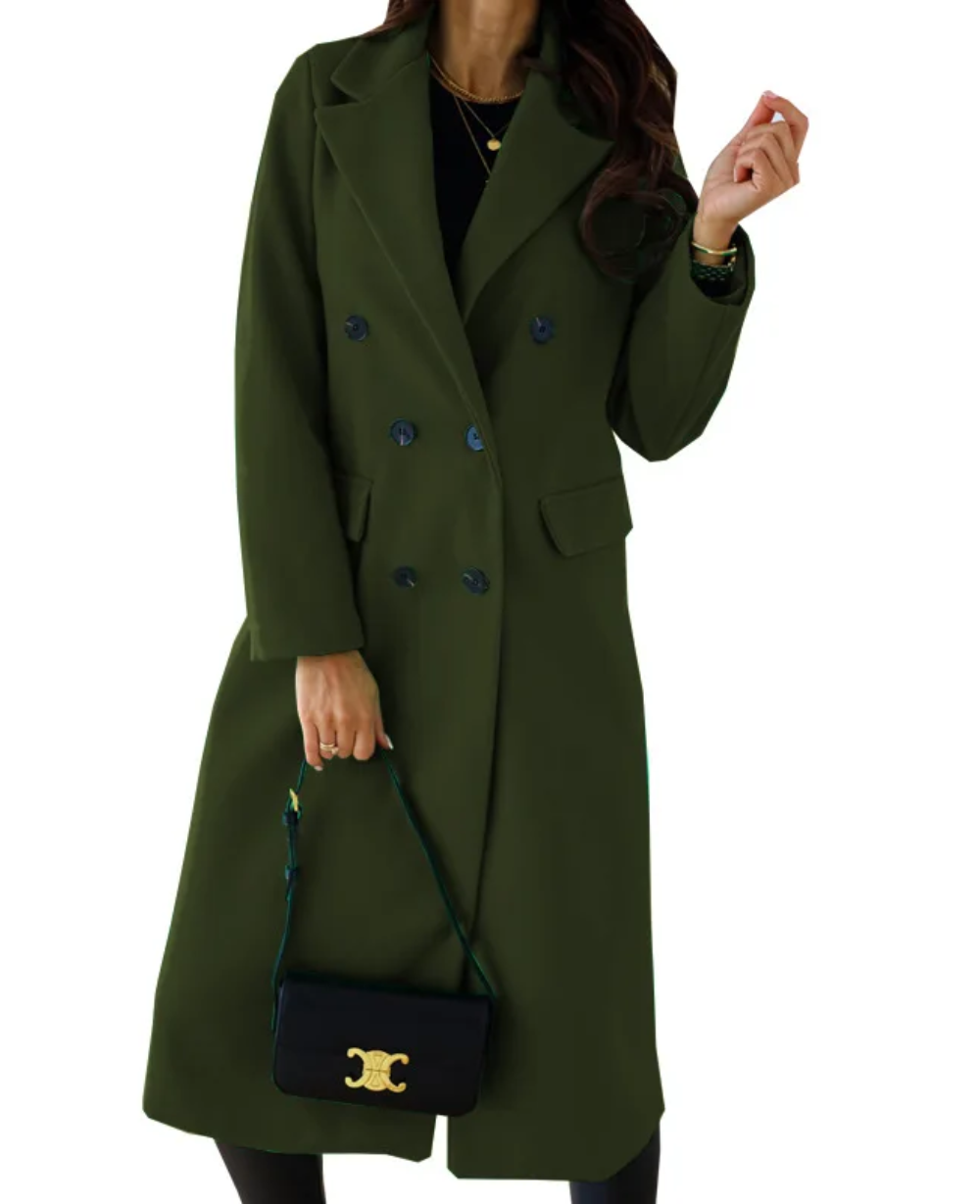 Modejas - Elegante Lange Trenchcoat Dames, Dubbel Geknoopt, Getailleerde Damesjas