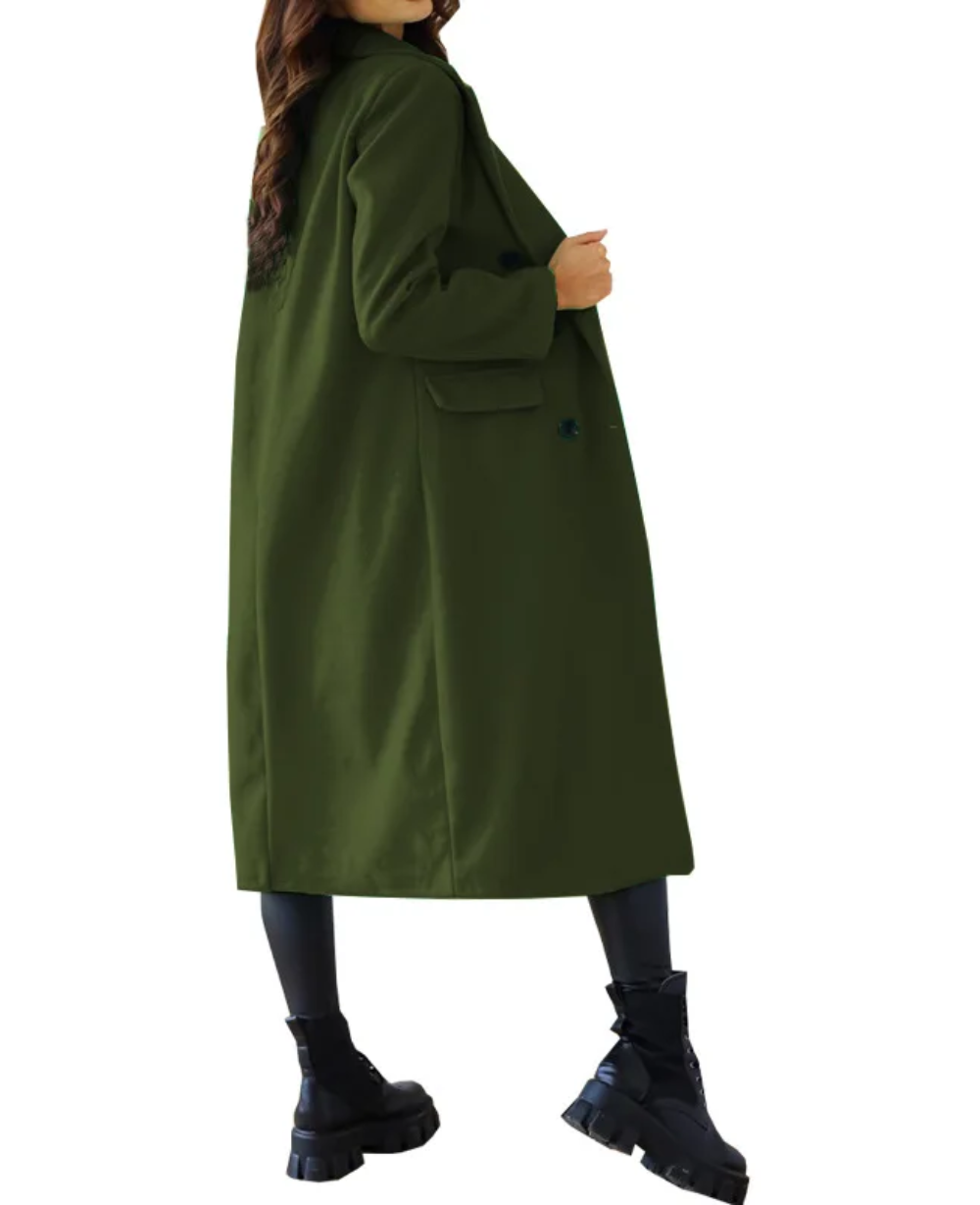 Modejas - Elegante Lange Trenchcoat Dames, Dubbel Geknoopt, Getailleerde Damesjas