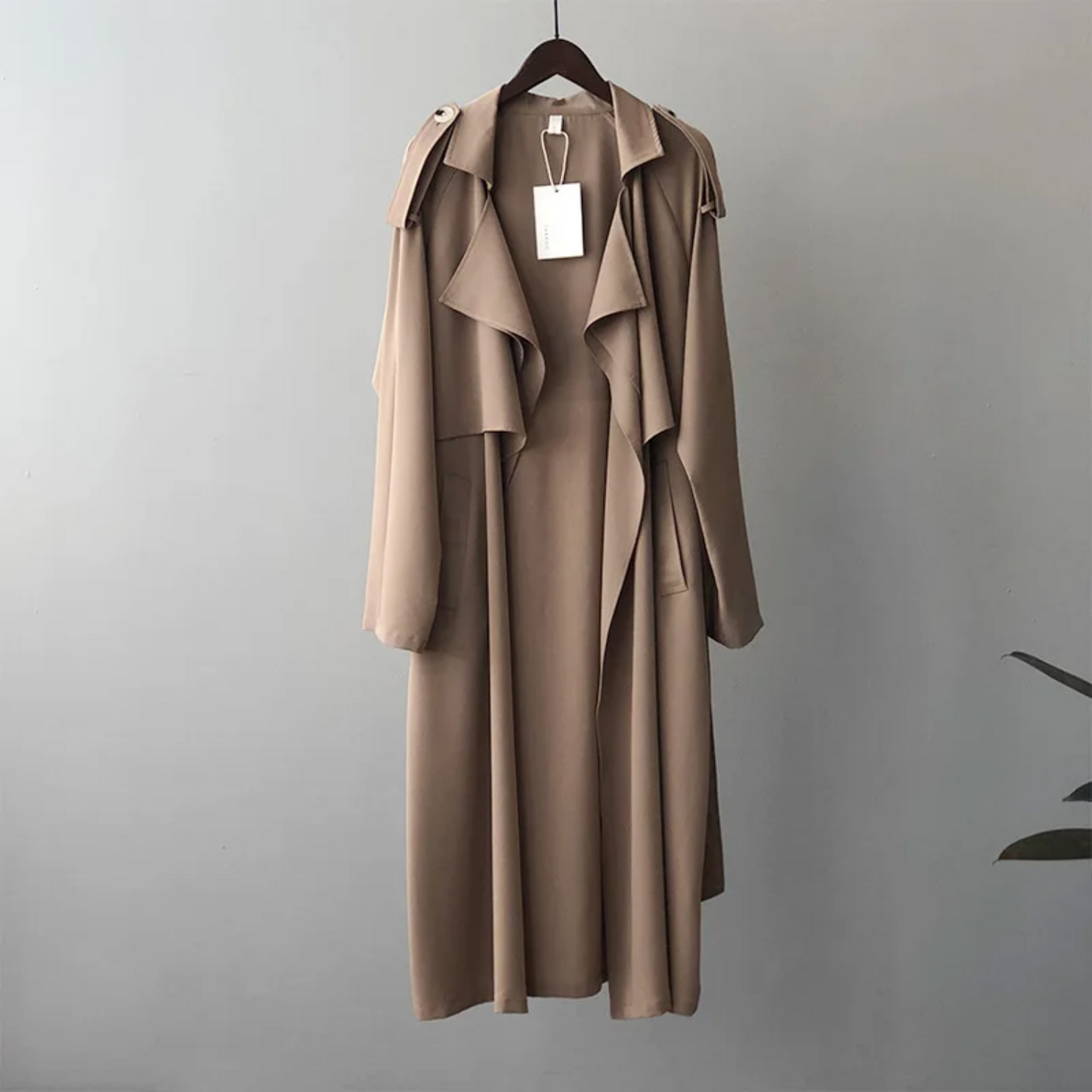 Stijlin - Lichte Trenchcoat Dames, Open Voorkant, Lange Casual Damesjas