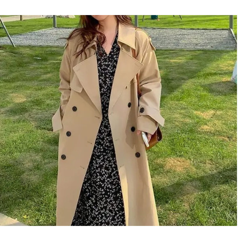 Vintjas -  Lange Trenchcoat met Ceintuur voor Vrouwen - Elegante Trenchcoat Dames