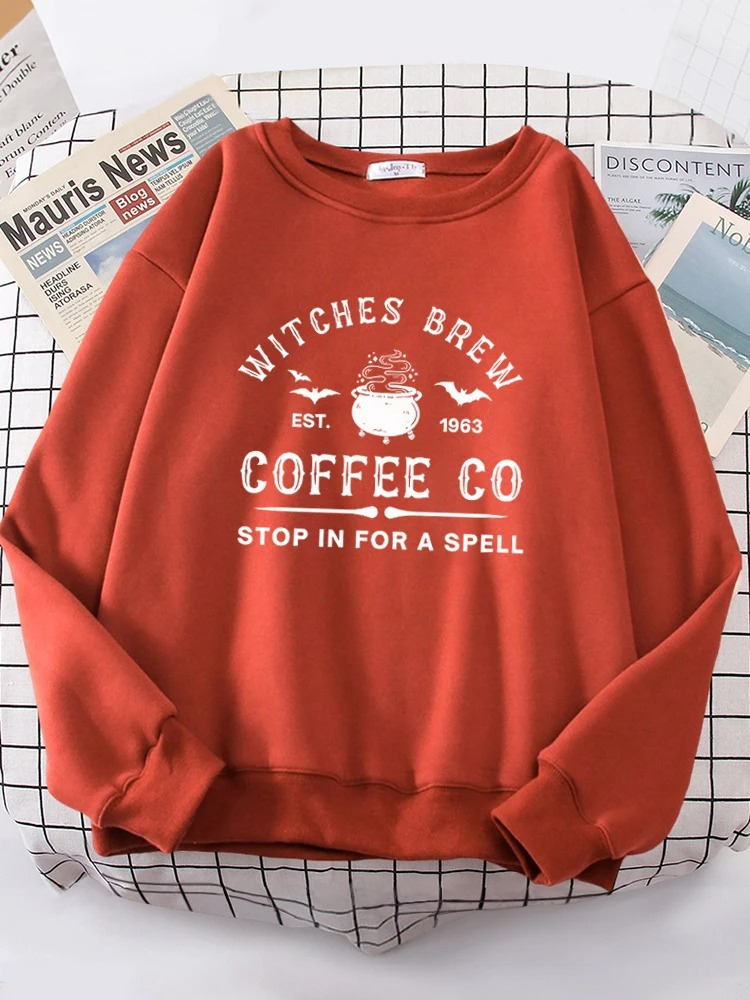 Elegant - Leuke Sweatshirt met "Witches Brew Coffee Co" Print – Dames Trui