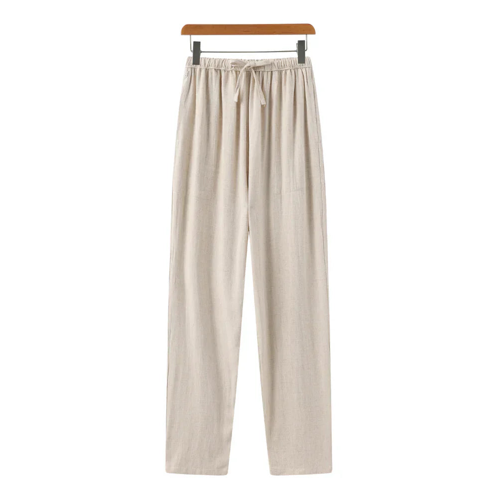 Hessel | Linnen slim fit pantalon