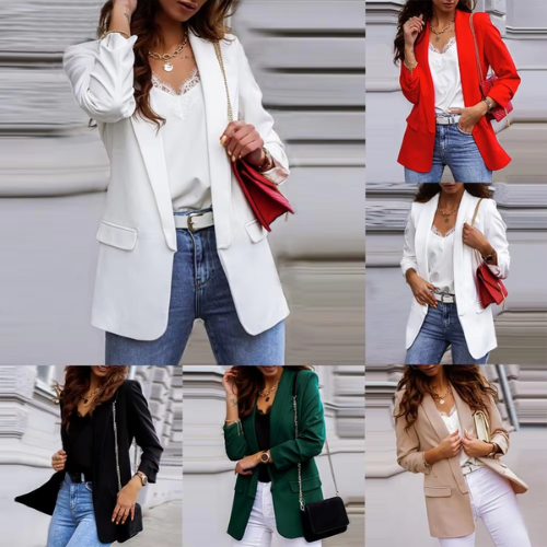 FemaFit - Stijlvolle Dames Blazer Met Enkelknoopsluiting - Ideaal Voor Werk