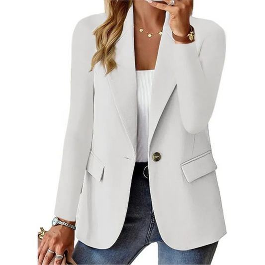 Casual blazer met lange mouwen, gespsluiting en slim-fit zak voor dames