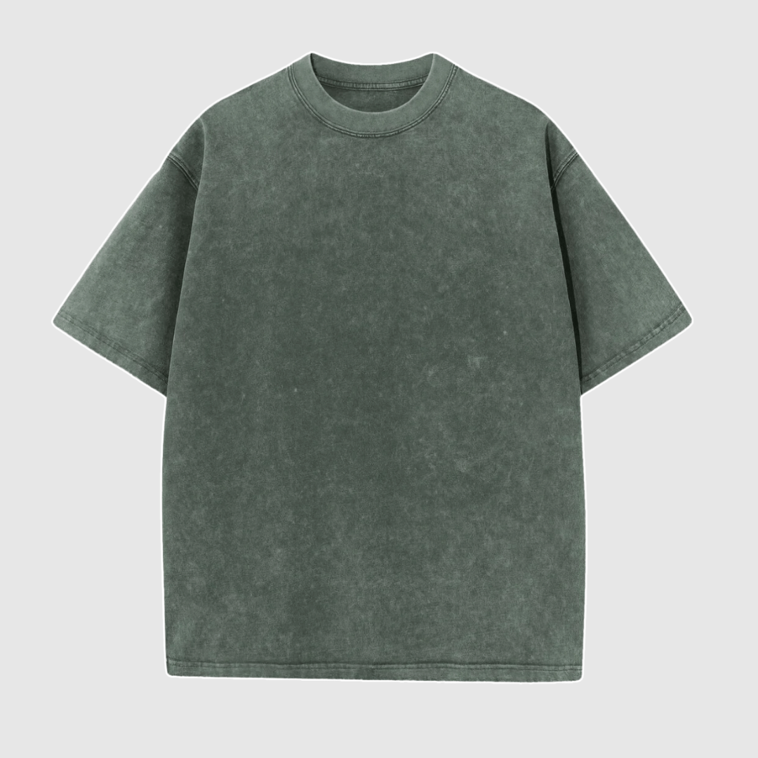 Victor - Washed Oversized Heren T-Shirt