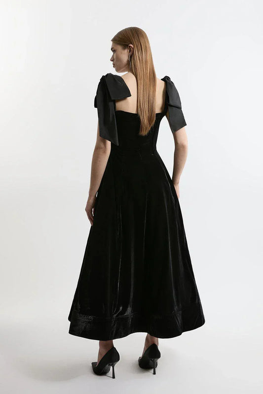 Velvet | Strapless Bow Midi Dress