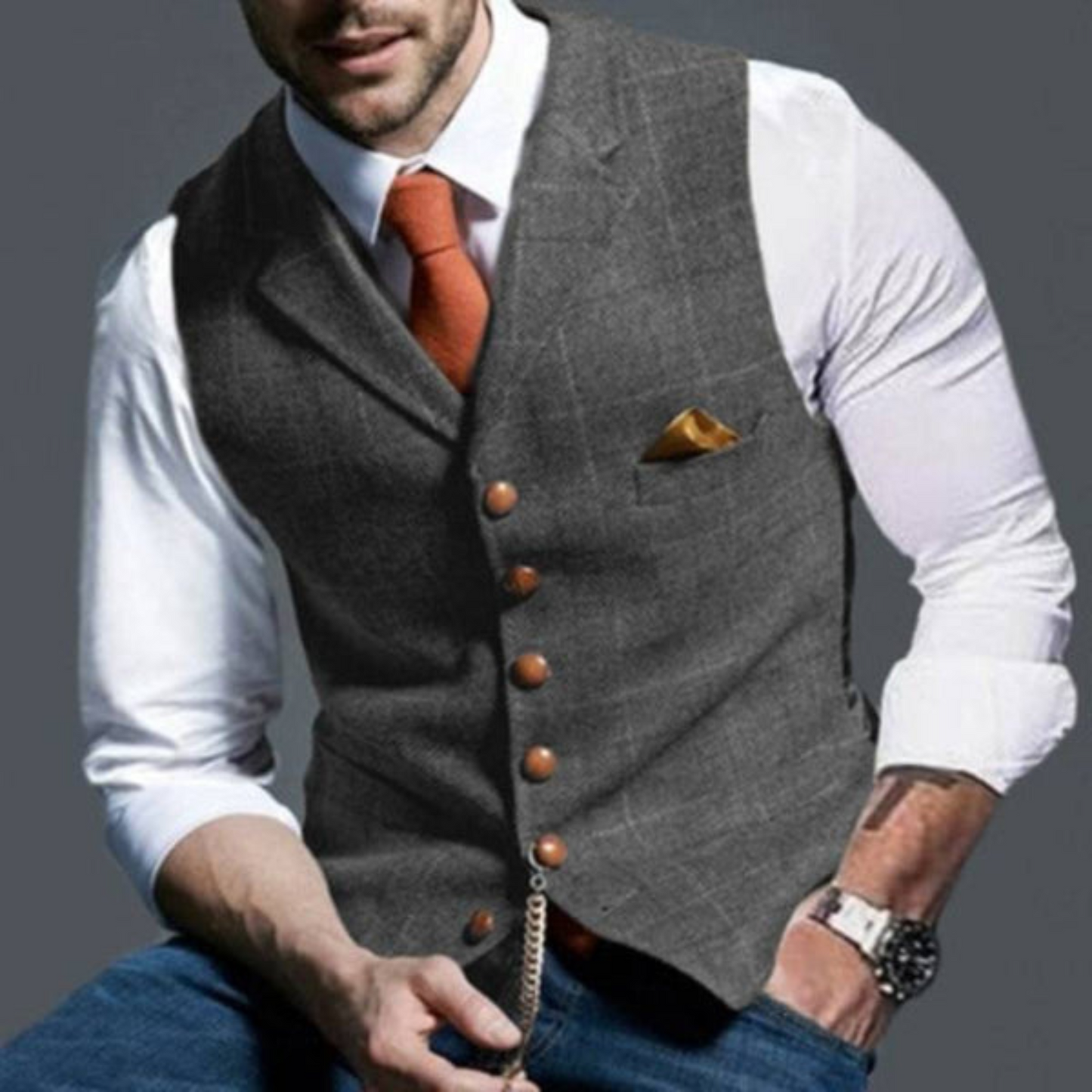 Evander | Elegant lichtgeruit vest