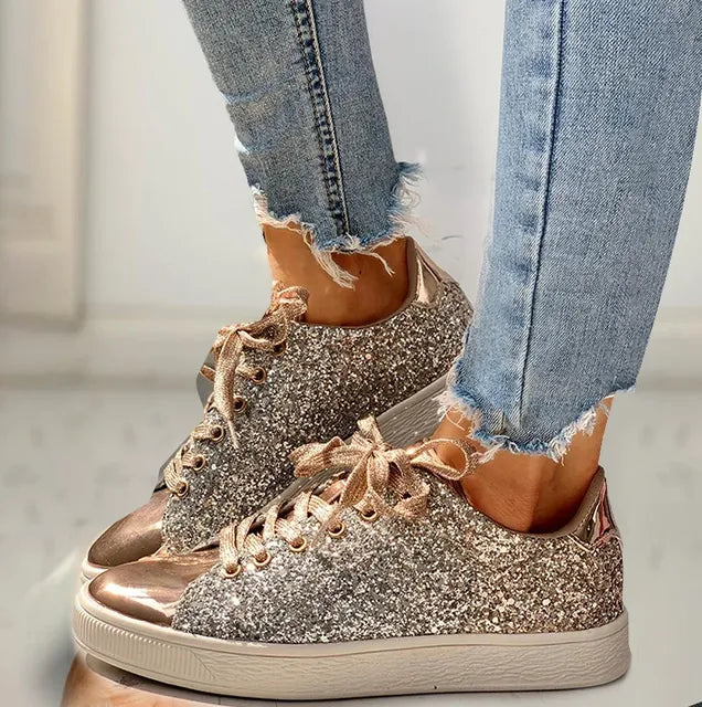 Aria - luxe casual glitter damesschoen