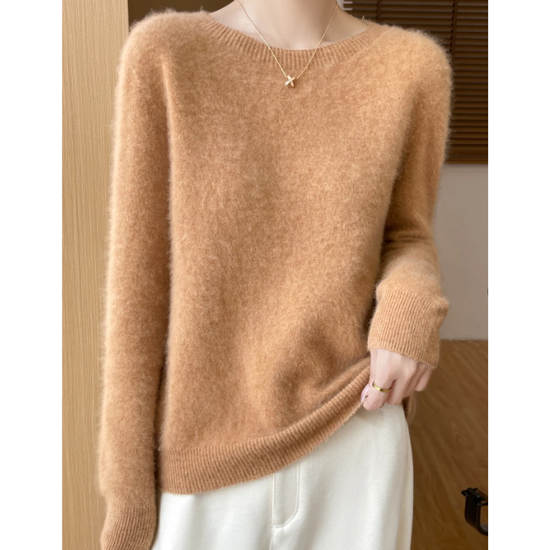 Comfyns - Zachte Fluffy Gebreide Sweater, Casual Pullover-Dames Trui