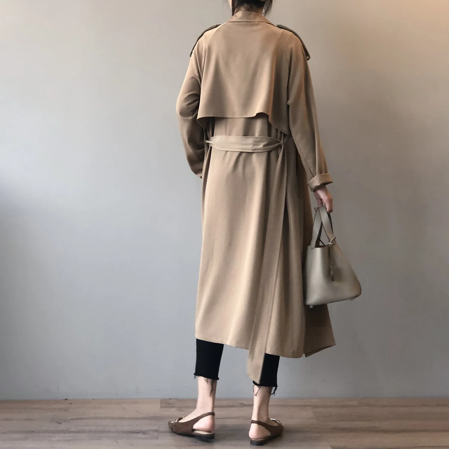 Stijlin - Lichte Trenchcoat Dames, Open Voorkant, Lange Casual Damesjas