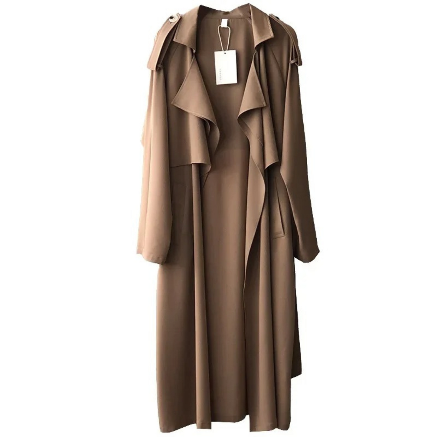 Stijlin - Lichte Trenchcoat Dames, Open Voorkant, Lange Casual Damesjas