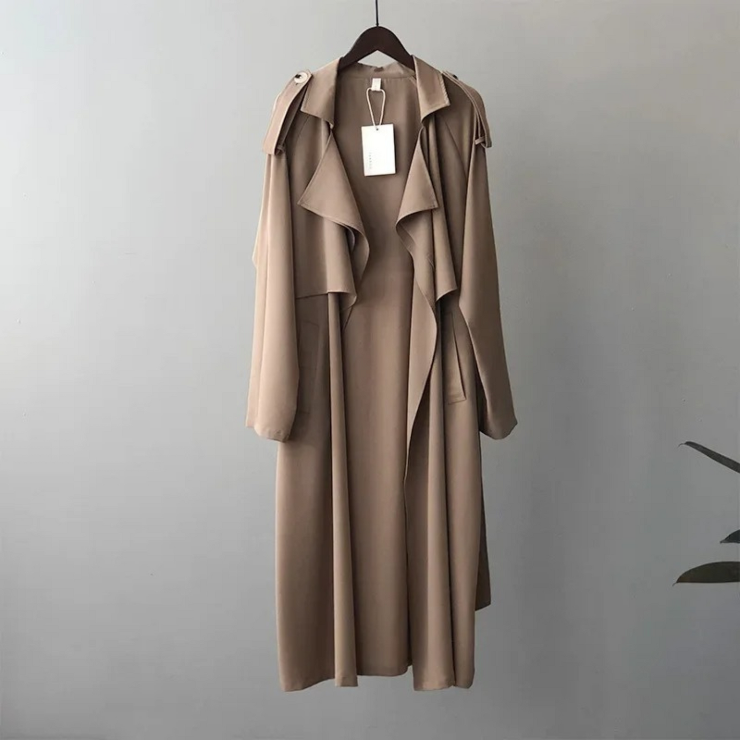 Stijlin - Lichte Trenchcoat Dames, Open Voorkant, Lange Casual Damesjas