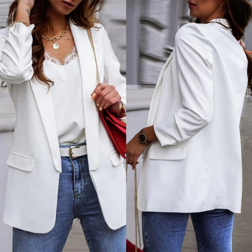 FemaFit - Stijlvolle Dames Blazer Met Enkelknoopsluiting - Ideaal Voor Werk