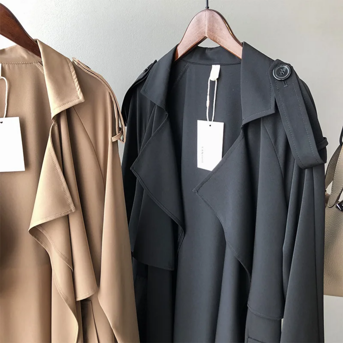 Stijlin - Lichte Trenchcoat Dames, Open Voorkant, Lange Casual Damesjas