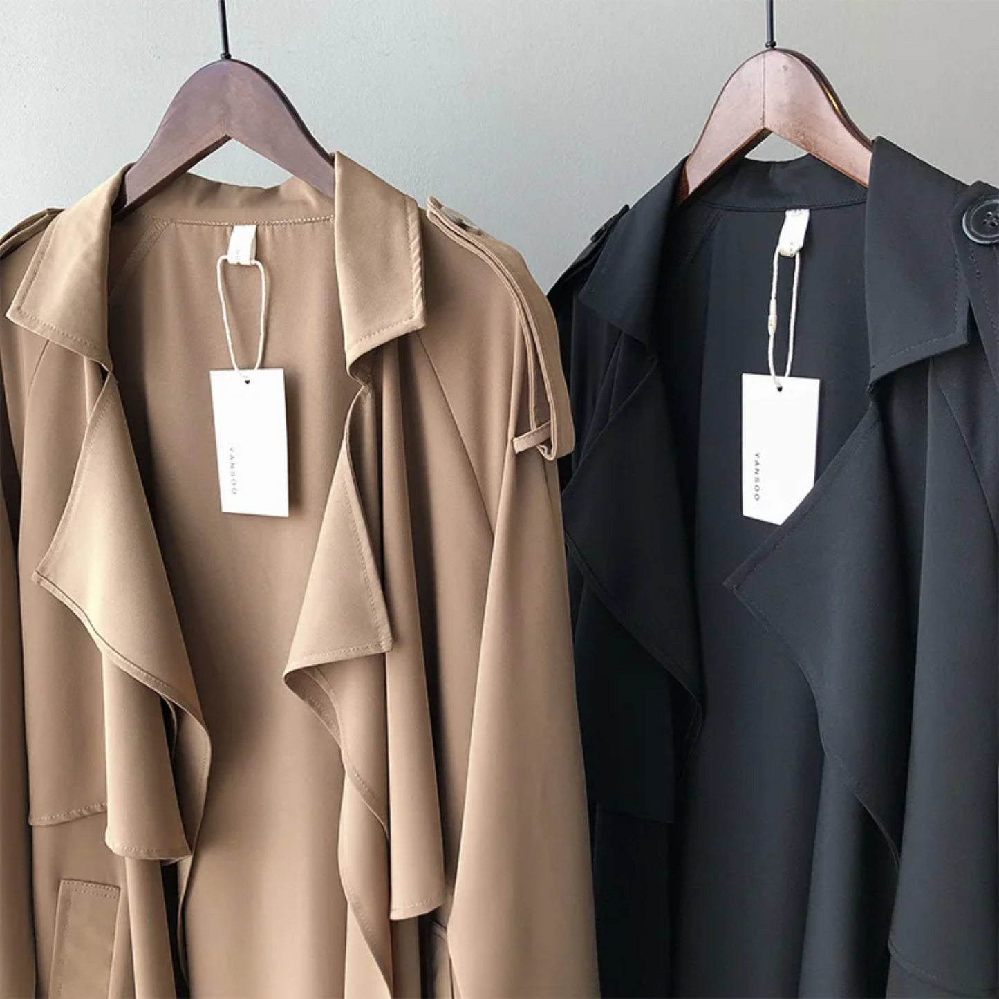 Stijlin - Lichte Trenchcoat Dames, Open Voorkant, Lange Casual Damesjas