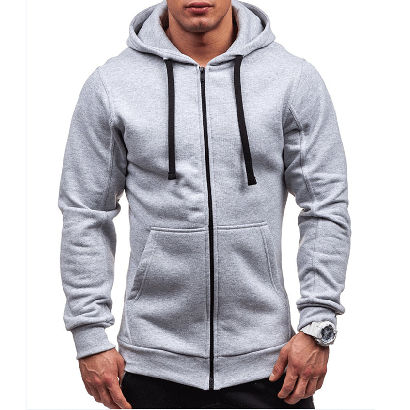 Lars | Winddichte heren hoodie met rits in fleece