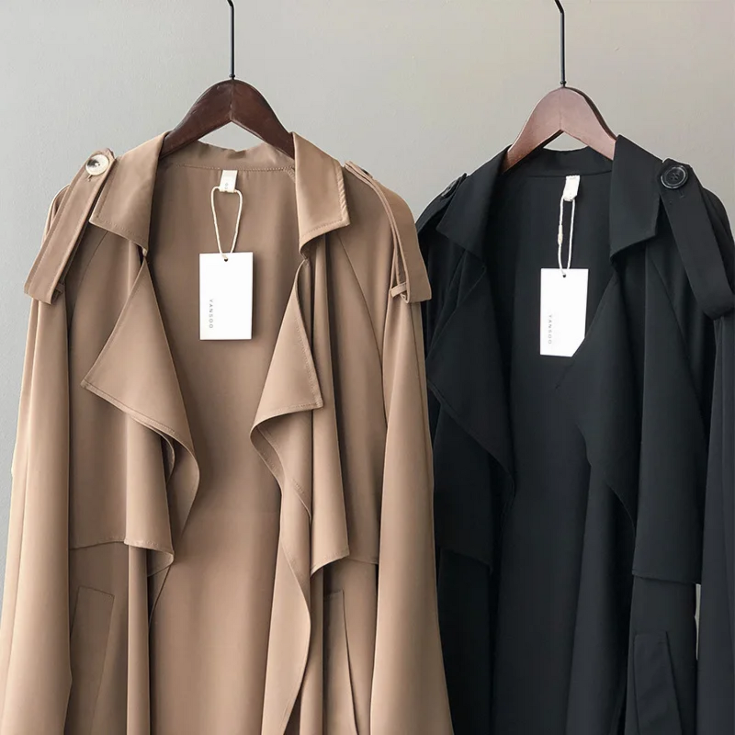 Stijlin - Lichte Trenchcoat Dames, Open Voorkant, Lange Casual Damesjas