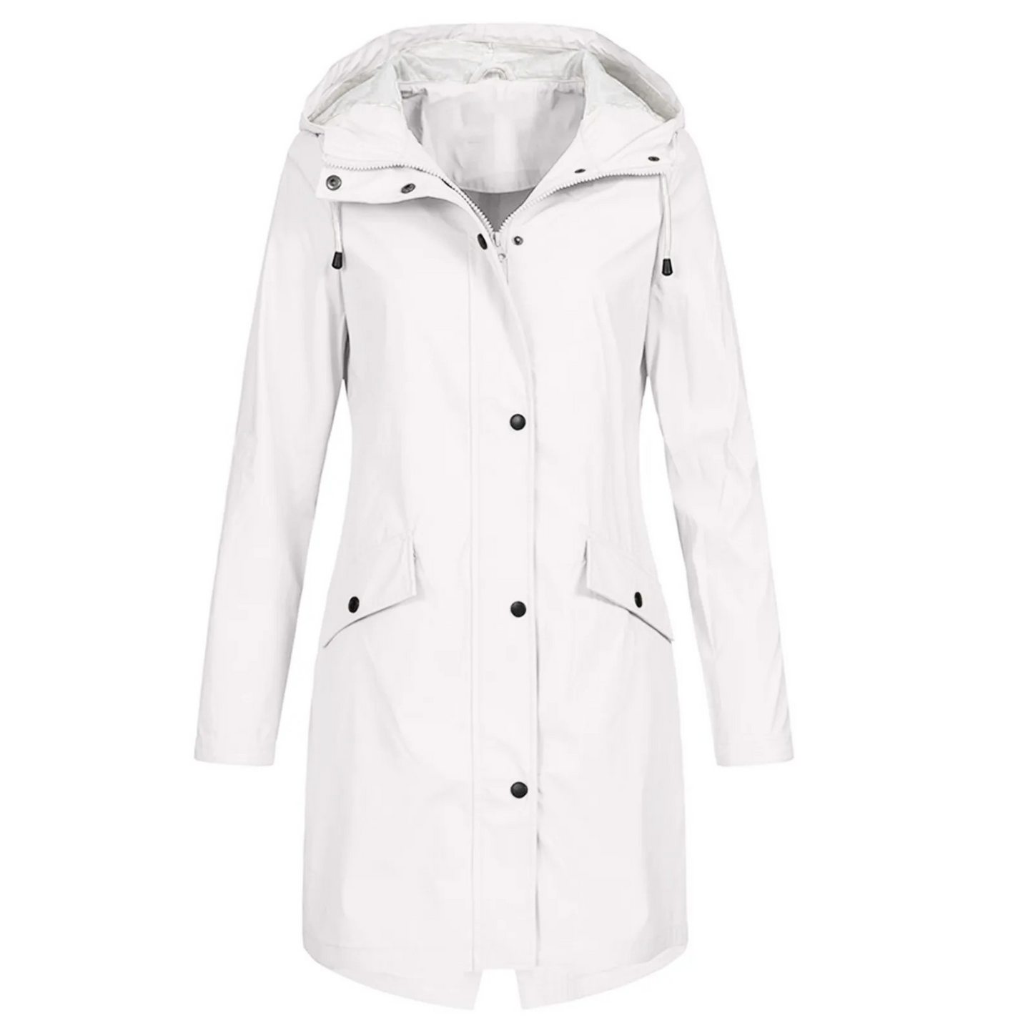 Lumina lange winddichte trenchcoat met capuchon