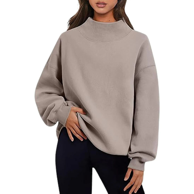 Modieft - Oversized Hoge Kraag Dames Trui – Comfortabele Casual Stijl