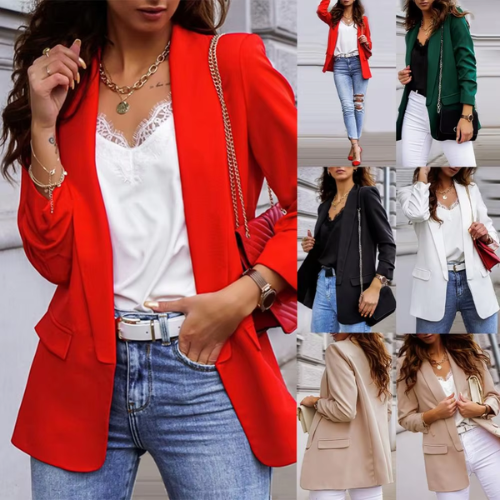 FemaFit - Stijlvolle Dames Blazer Met Enkelknoopsluiting - Ideaal Voor Werk