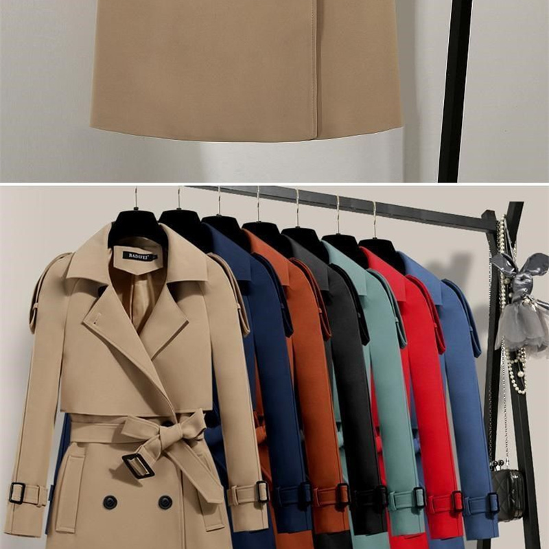 Coatlus - Dubbelrijige Trenchcoat voor Vrouwen - Veelzijdige Trenchcoat met Ceintuur Dames