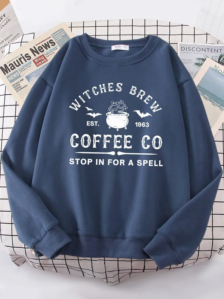 Elegant - Leuke Sweatshirt met "Witches Brew Coffee Co" Print – Dames Trui