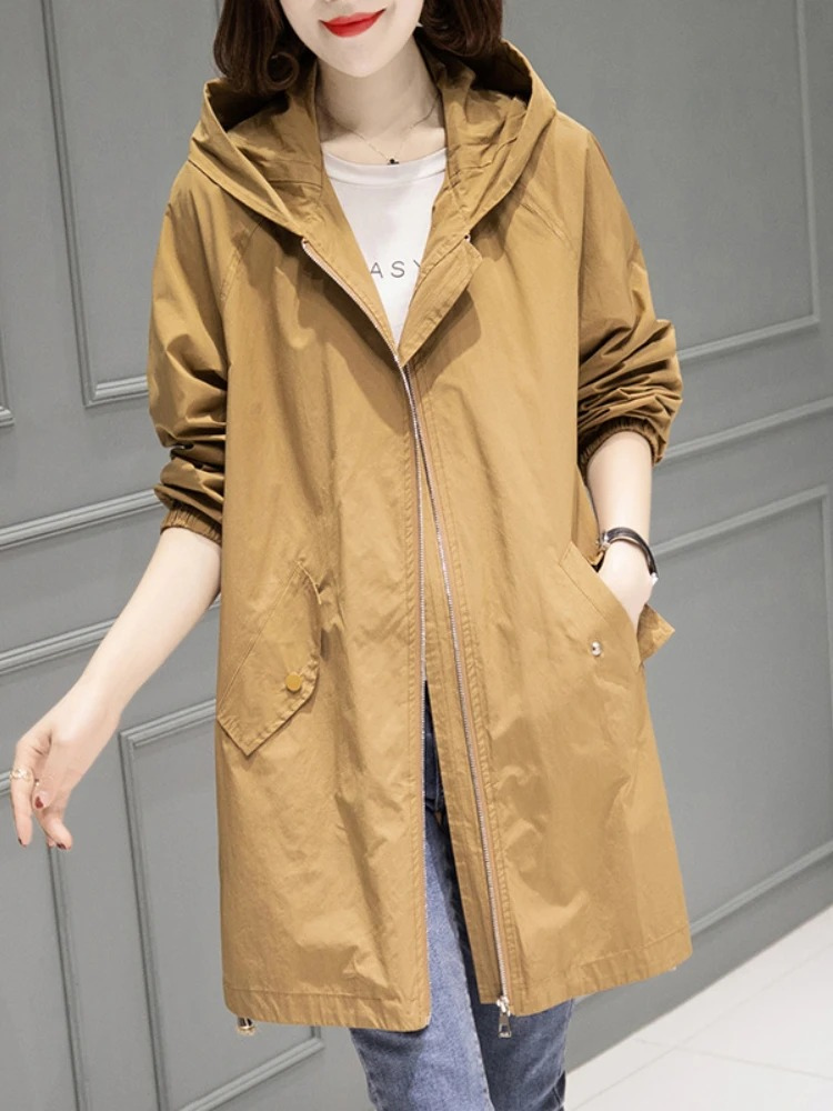 Coatlus - Trendy Trenchcoat Dames met Rits en Casual Pasvorm