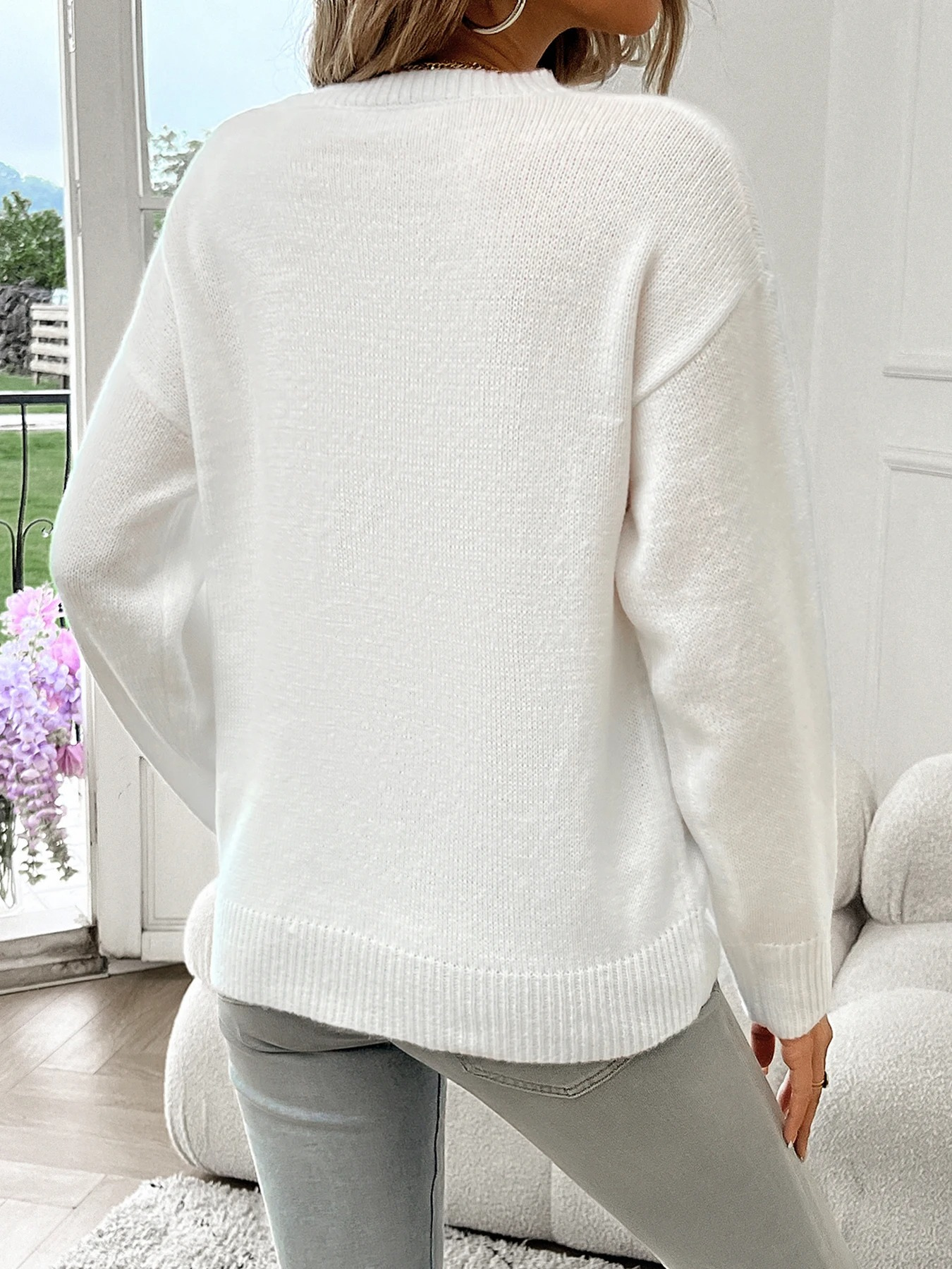 Sereenz - Oversized Pullover Met Vlagpatroon – Dames Trui