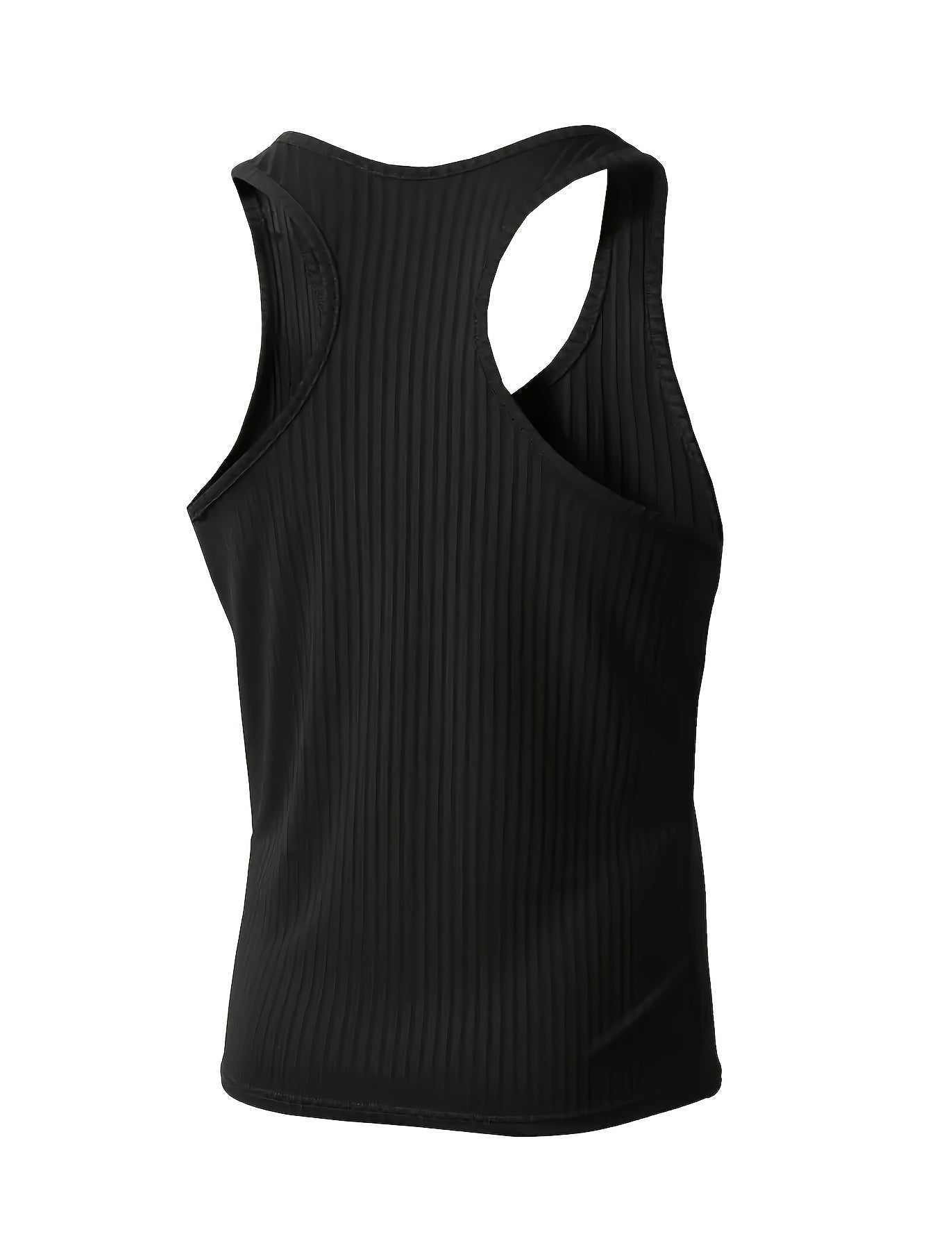 Bram | Effen kleur streep patroon gebreide ronde hals tanktop