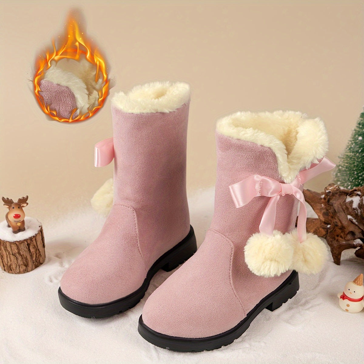 Meisjes trendy snow warme fleece cozy non-slip enkellaarsjes - Madela