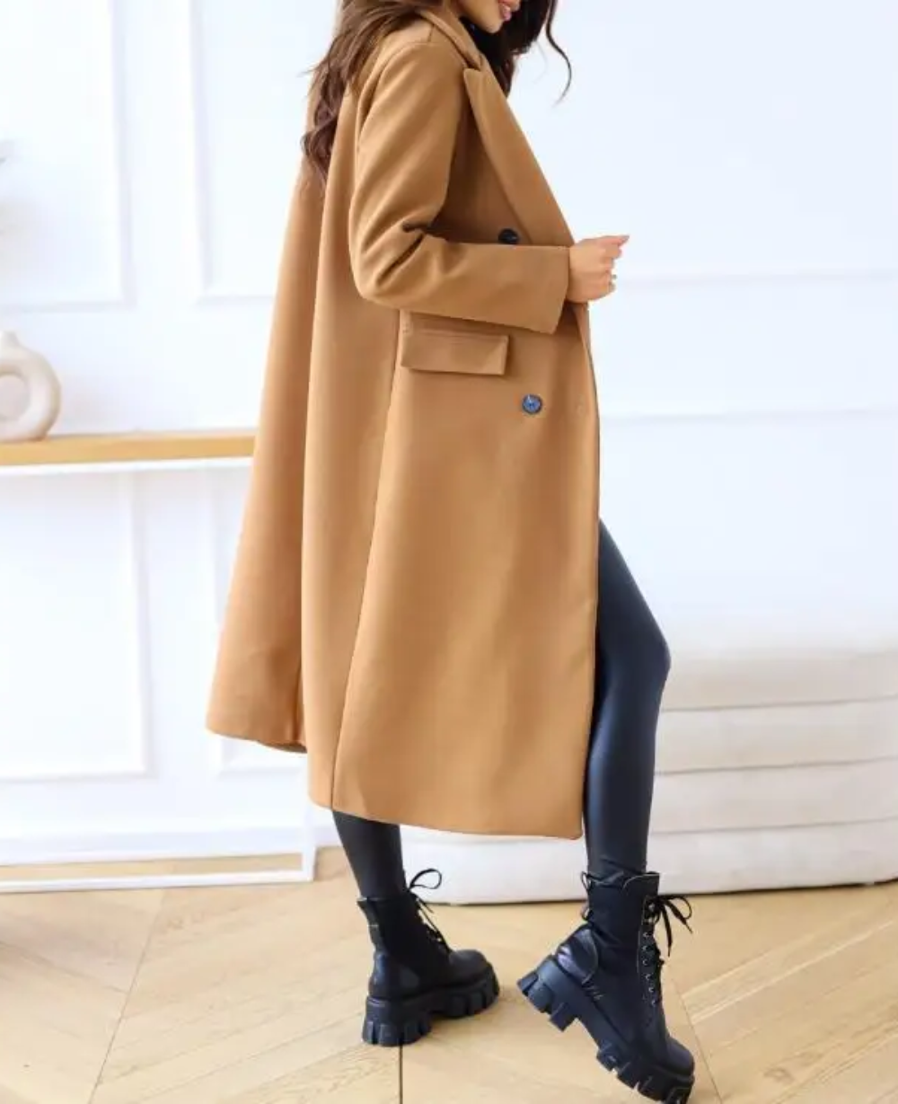 Modejas - Elegante Lange Trenchcoat Dames, Dubbel Geknoopt, Getailleerde Damesjas