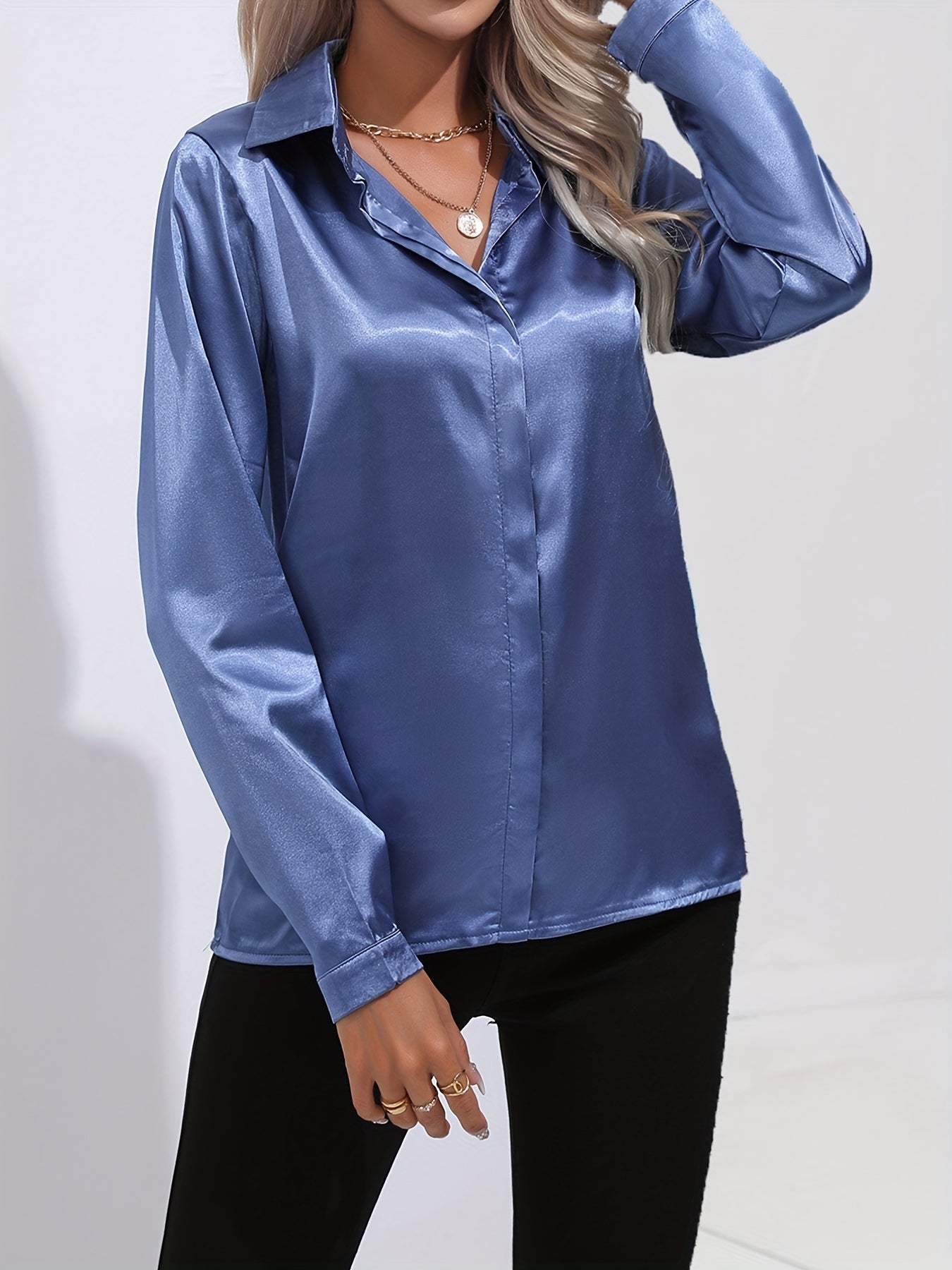 Casual Satijnen Dames Blouse