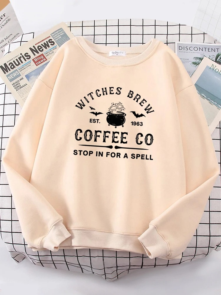 Elegant - Leuke Sweatshirt met "Witches Brew Coffee Co" Print – Dames Trui