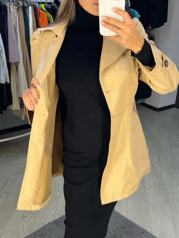 Fraujas -  Casual Lichtgewicht Trenchcoat voor Vrouwen - Stijlvolle Trenchcoat Dames