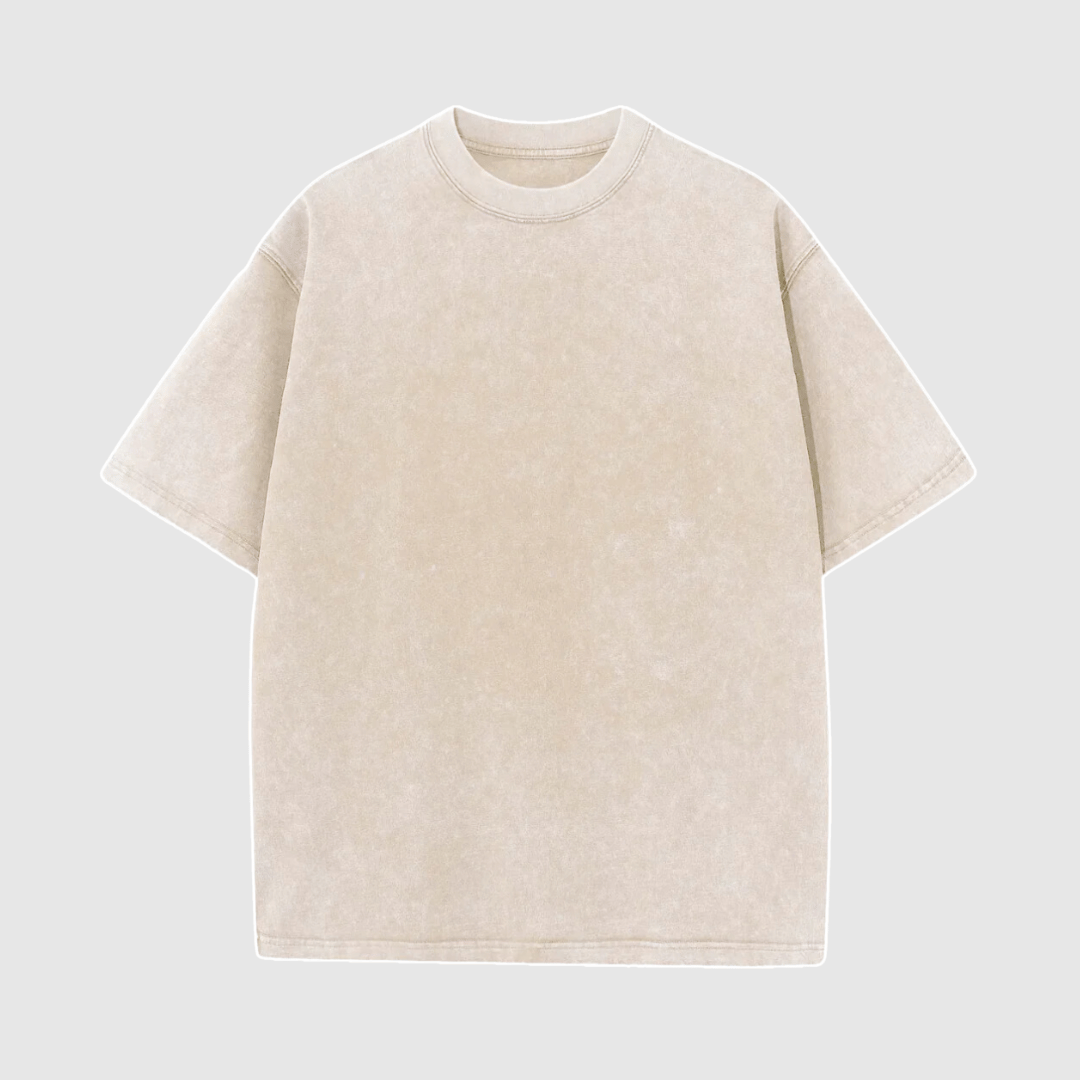 Victor - Washed Oversized Heren T-Shirt