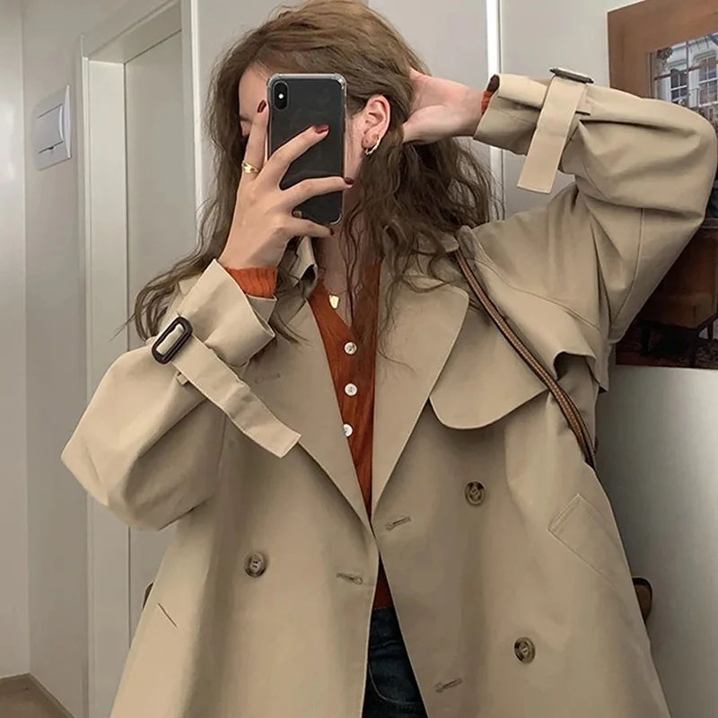 JasMira - Oversized Trenchcoat Dames, Dubbel Geknoopt, Casual Losse Pasvorm Damesjas