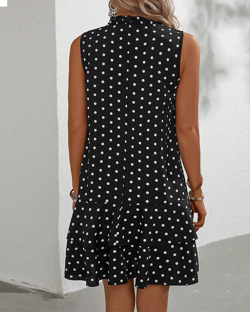 Mouwloze Polka Dot Jurk