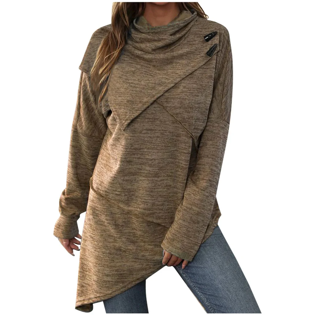 Warmiss - Dames Asymmetrische Coltrui, Lange Mouwen, Stijlvolle Pullover